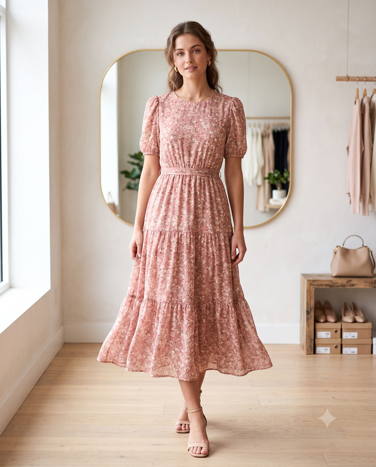 Vestido floral rose