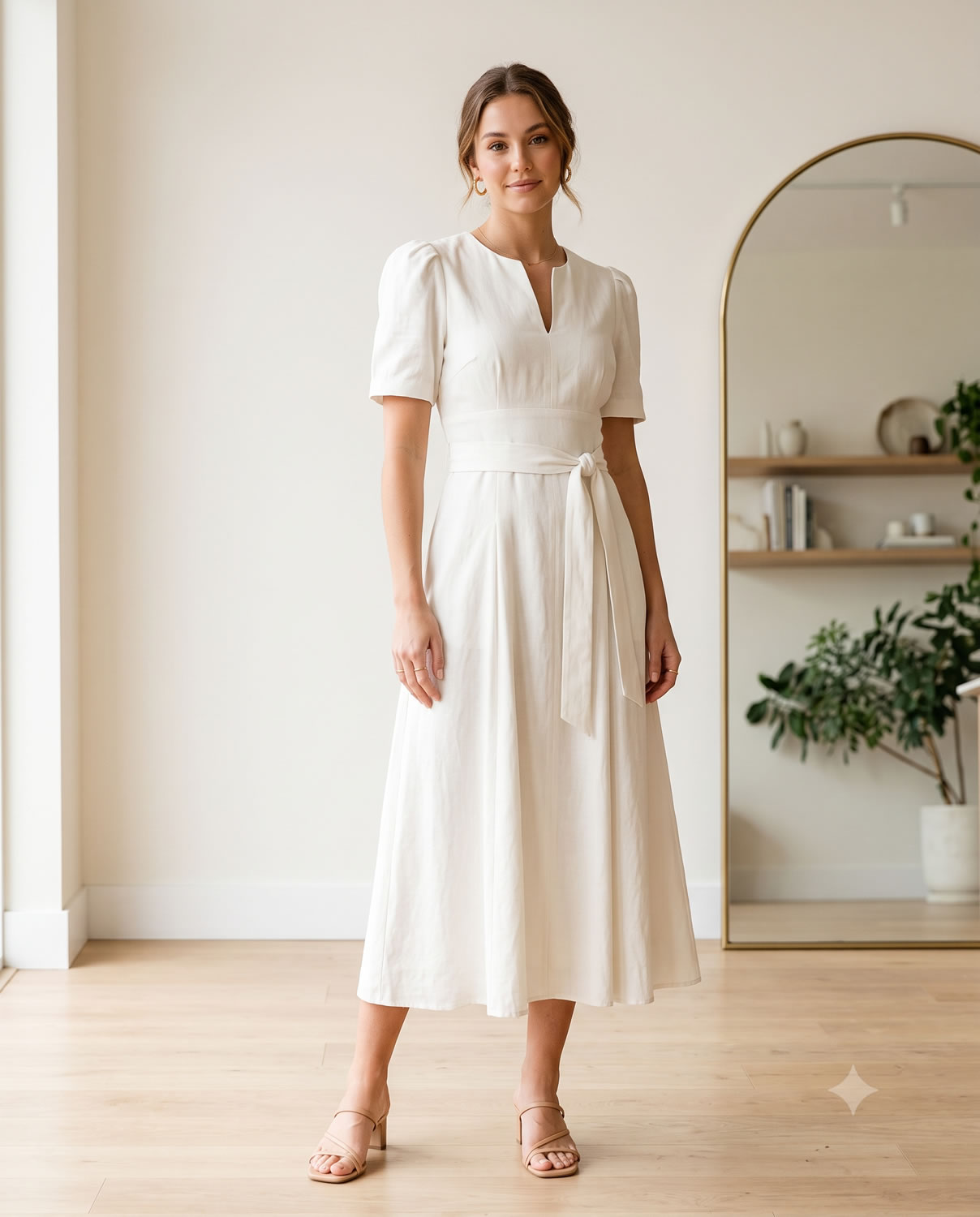 Vestido midi off white